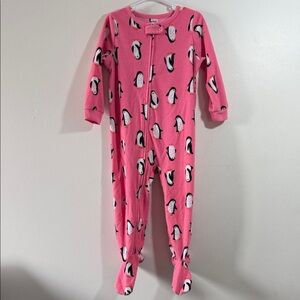 Carter's Pink Penguin Footed Sleeper, PRELOVED, 2T
